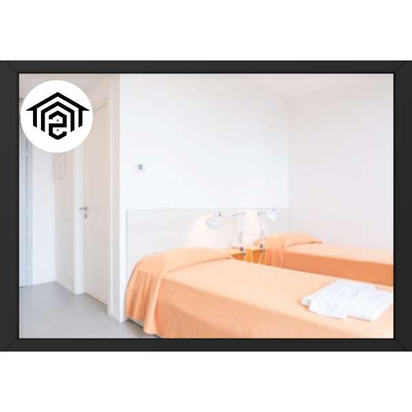 Modern Single Bed in a Twin Room (Steel) Student Residence in Milan