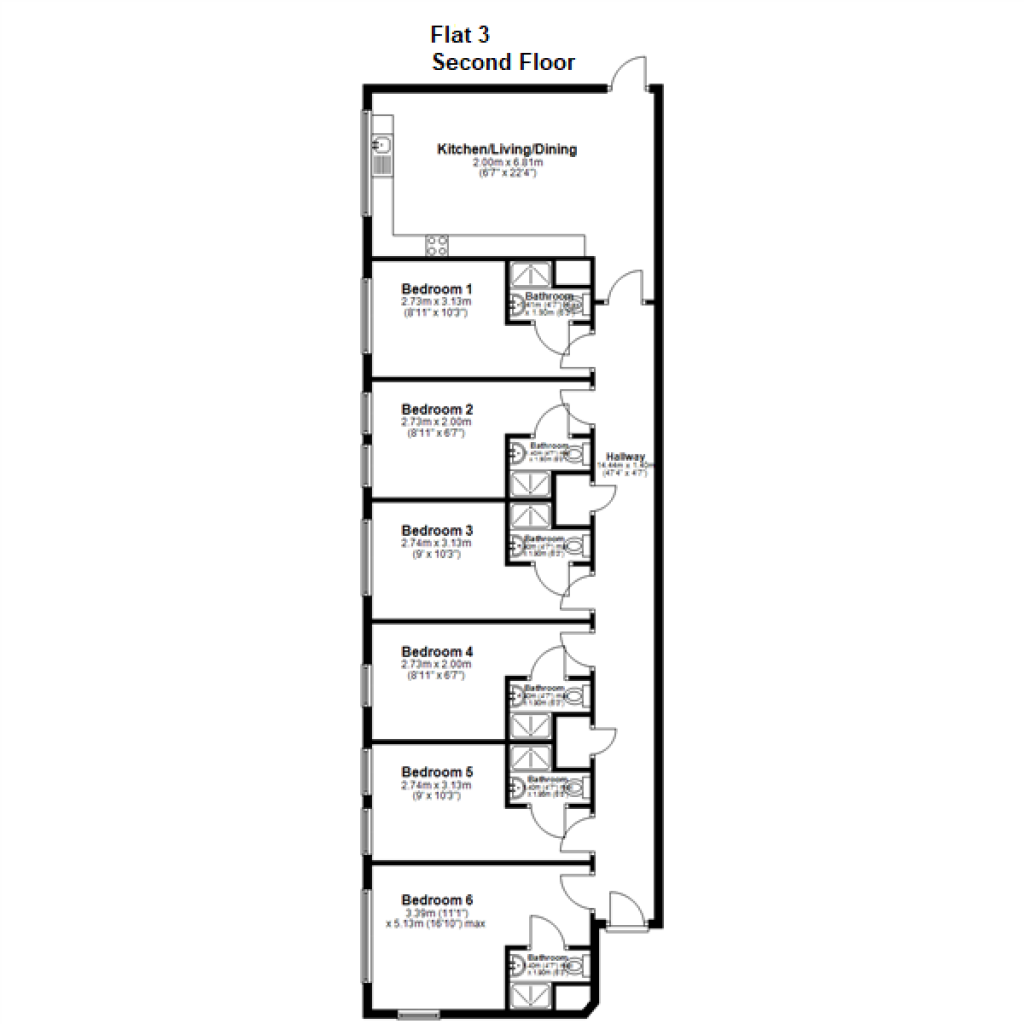 The Student Hideout (6 Bed Shared Flat), Market Square, City Centre, NG1 40